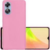 Hoes Geschikt voor OPPO A17 Hoesje Cover Siliconen Back Case Hoes - Lichtroze