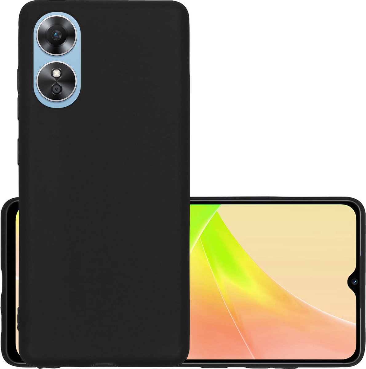 Hoesje - Geschikt voor OPPO A17 - Sterk & Shockproof - Hoes Cover - Siliconen Case - Zwart