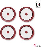vtwonen Circles Ontbijtborden - Borden - 20cm - Rood - Set van 4