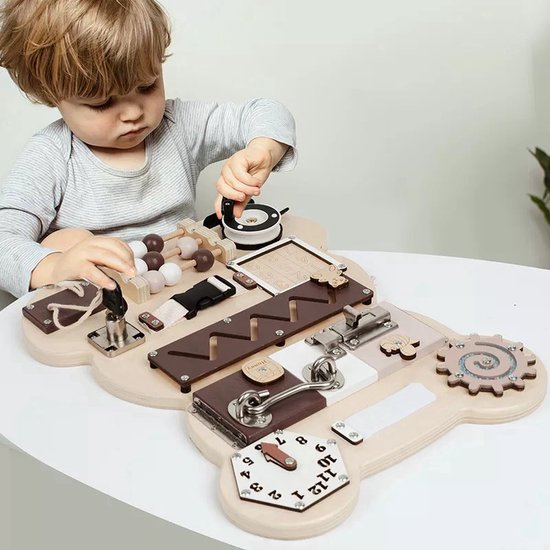 Thumbnail van een extra afbeelding van het spel Montessori speelgoed - Busy board - Activiteiten bord - Educatief speelgoed - Sensorisch speelgoed - Motoriek speelgoed - Activiteiten paneel