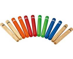 Meinl NINO502-MC – Claves Set (12‑delig) – Kleurenset voor Percussie & Educatie