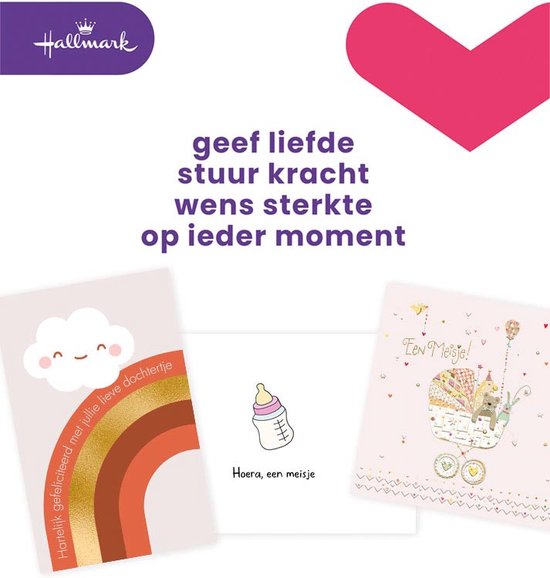 Foto: Hallmark wenskaart hallmark navulset geboorte dochter 6 st