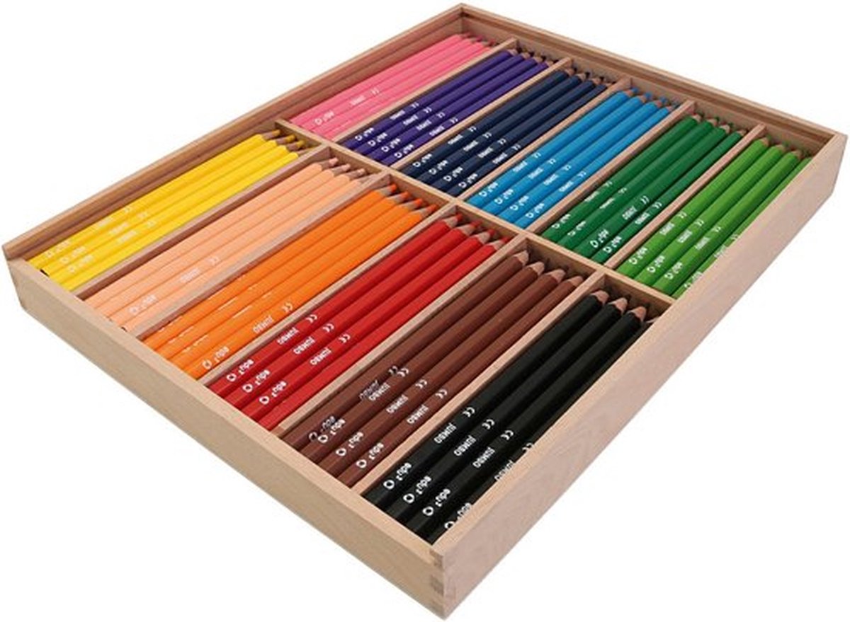 Edu Jumbo Kleurpotloden, diverse kleuren, dikte 10 mm, vulling 5 mm, 12x12 stuk/ 1 doos