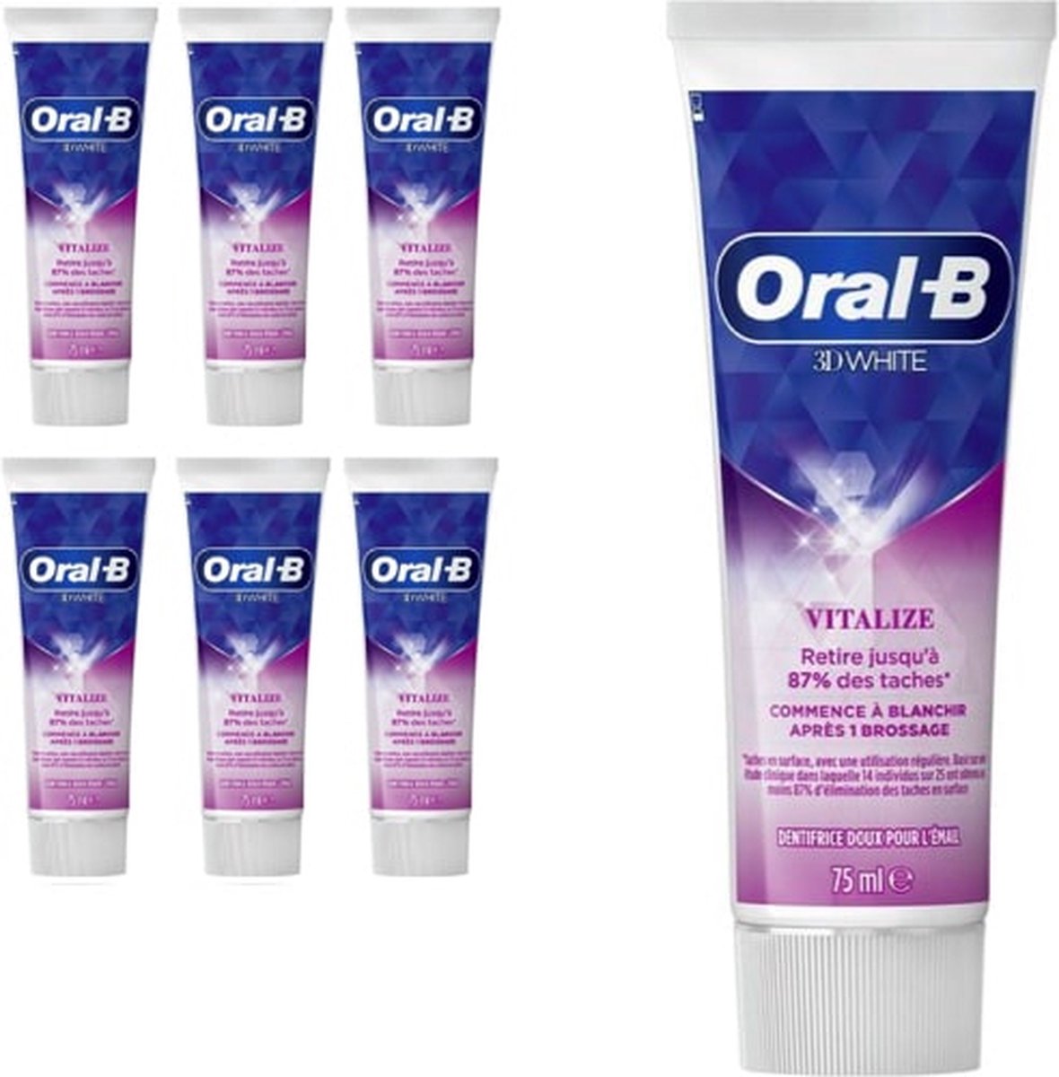 Oral B Tandpasta 75 ml 3D White Vitalize 6 stuks Voordeelverpakking