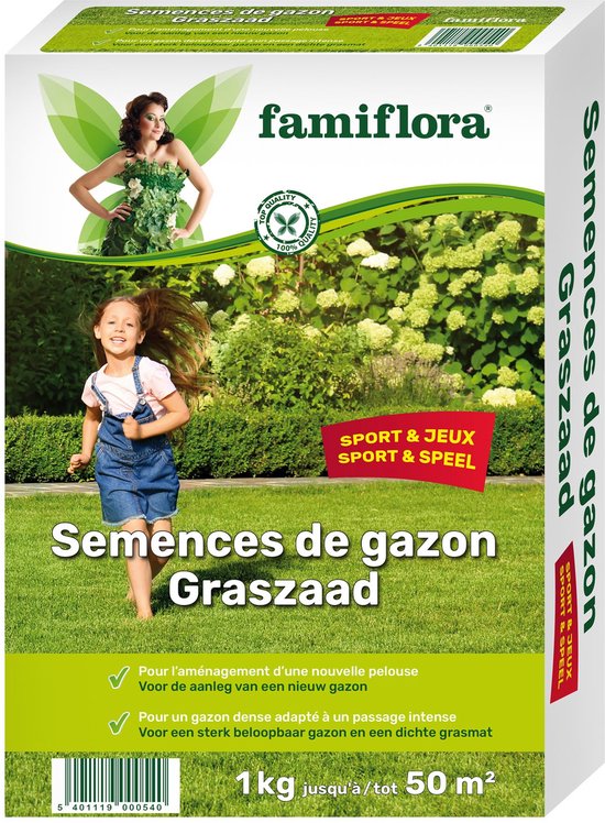 Famiflora graszaad Speel & Sport voor aanleg nieuw gazon 3kg tot