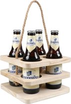Draagtray - 4 flessen - bier - 195x195x hout - 5 stuks