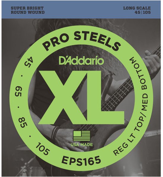 D'Addario E Bass gitaarsnaren | snaren E bas | basgitaarsnaren | elektrische basssnaren | bas gitaarsnaren | ETB92S tapewound snaren voor elektrische bassen medium 50-105 korte mensuur