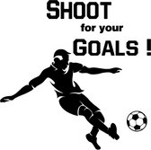 Muusticker - Voetbal - Spreuk - Goals - Quote - Decoratief - Jongenskamer - Slaapkamer - Foodball