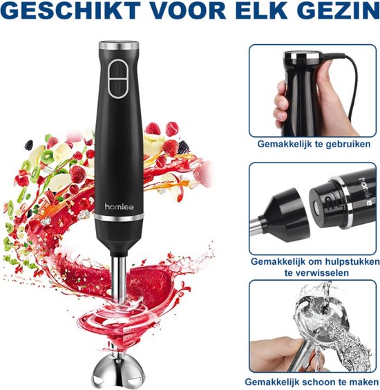 Bolture Staafmixer Set - Staafmixer Met Hakmolen - Hand Blender - Inclusief Gratis Extra’s - 1000 Watt van Bolture — afbeelding 5