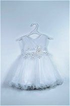 Prinsessen/doop/communie/feestkleedje voor meisjes - wit - 1 jaar