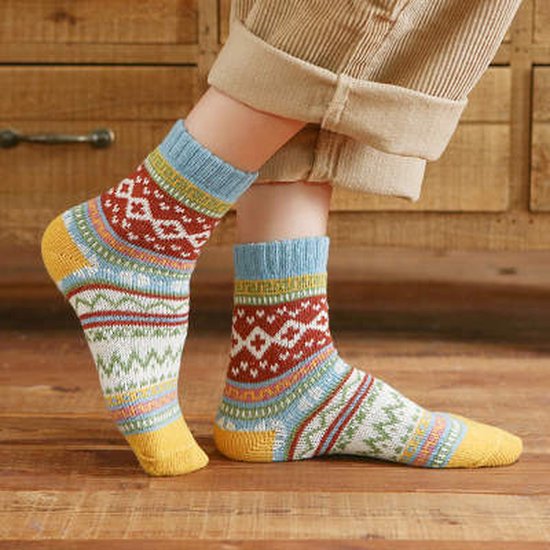 5 paires de chaussettes femme chaussettes en laine chaussettes tricotées  chaudes et