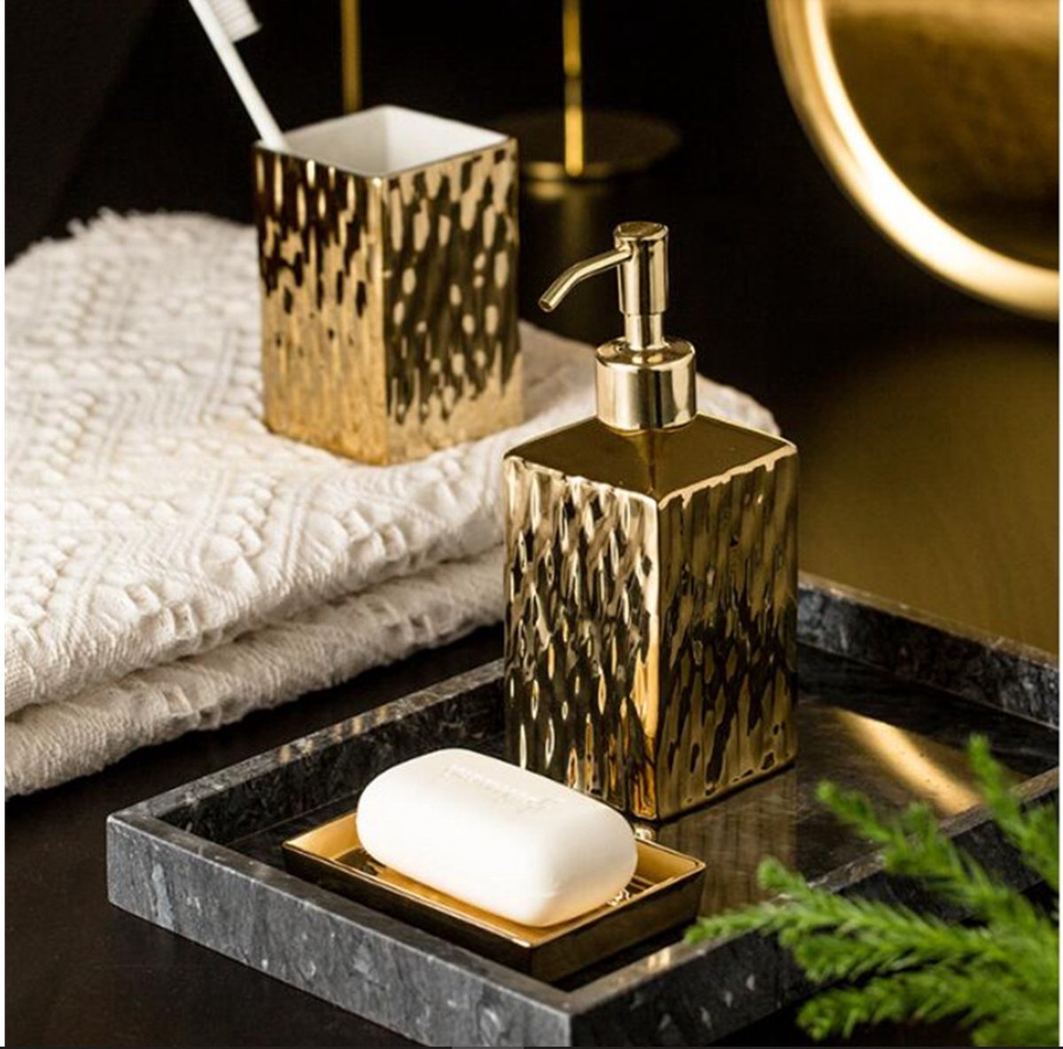 Keramische Badkamer Accessoires Set Bad Douche Was