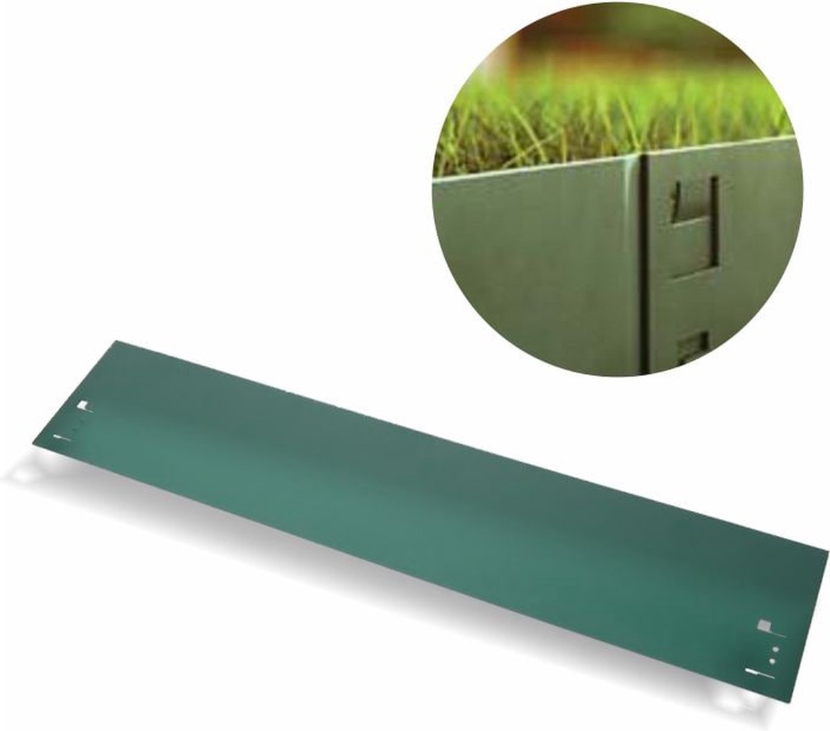 Borderrand metaal 13,5cm x 120cm Groen | Gazonrand | Kantopsluiting