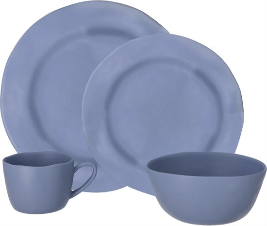 Travellife Soria service de table bleu 16 pièces