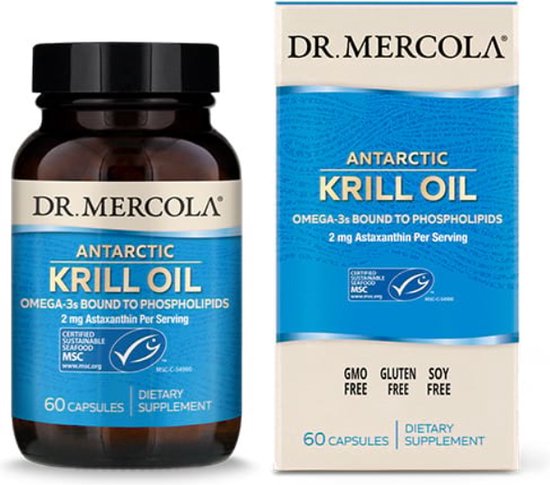 Dr. Mercola Krill Olie, 1000 mg - 60 Softgels - Visolie - Voedingssupplement