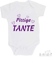Soft Touch Romper "Spicy tante" Filles Katoen Wit/ violet Taille 62/ 68
