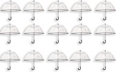 15 Stuks Transparante koepelparaplu 85 cm - doorzichtige paraplu - trouwparaplu - bruidsparaplu - stijlvol - plastic - automatisch - trouwen - bruiloft - trendy - fashionable