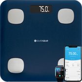 Pèse-personne Bluetooth Silvergear - Avec analyse corporelle très complète avec pourcentage de graisse - Application d'analyse incluse - Blue nuit