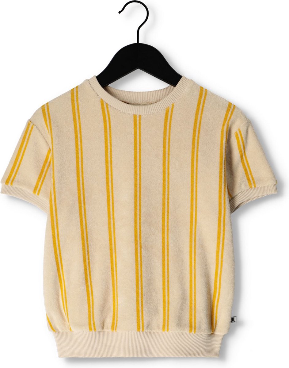 Carlijnq Stripes Yellow - Sweater Short Sleeve Polo's & T-shirts Jongens - Polo shirt - Oker - Maat 98/104
