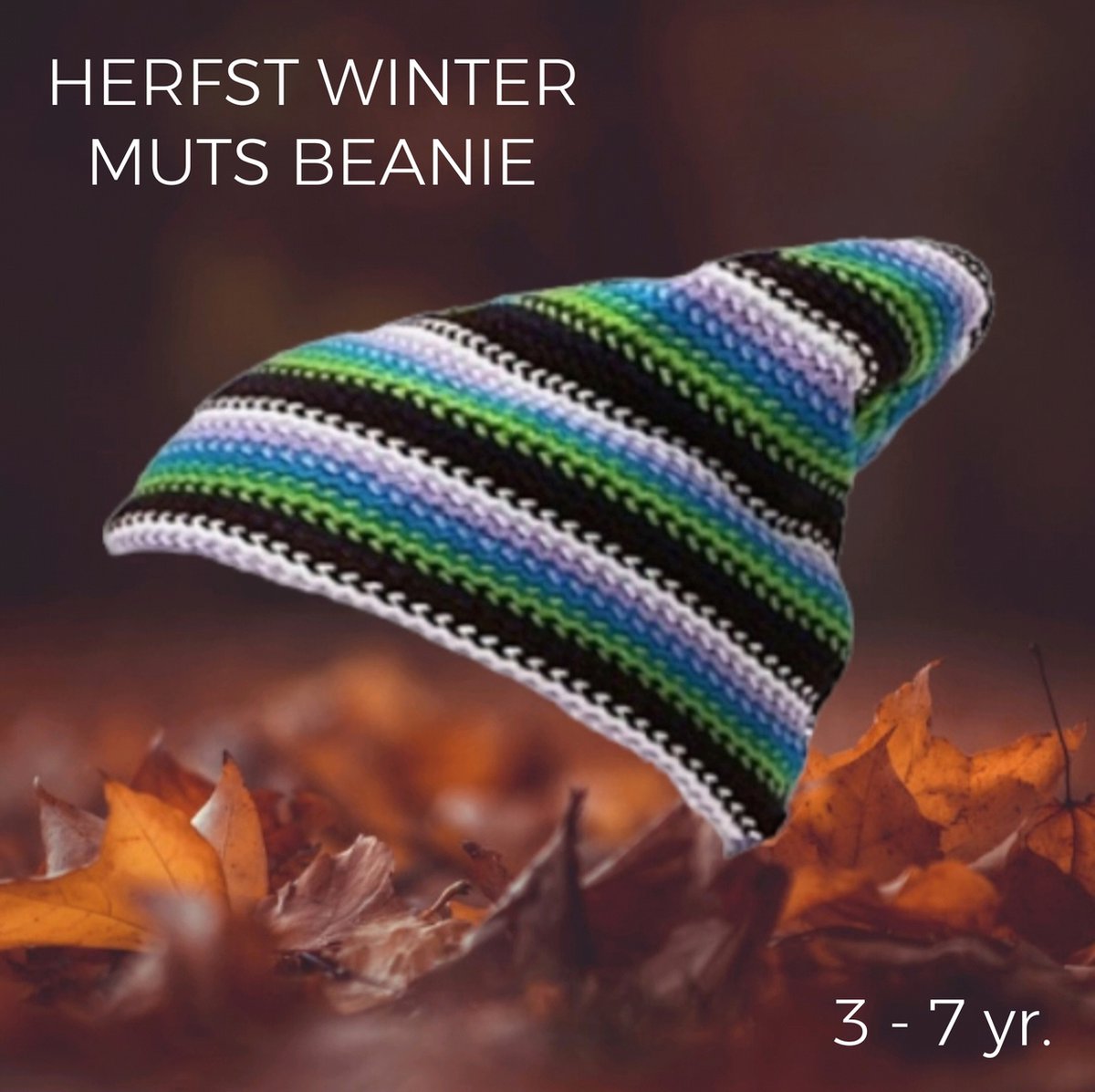 Going Retro - Gebreide Muts / Beanie - Herfst Winter - Strepen - Kids / Kleuters / Dreumes / Ukkies - Vrolijke kleuren - Meerkleurig Multicolour - Kleine Kinderen - 3 tot 7yr.