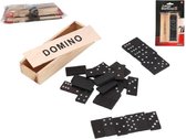 Domino spel zwart - Domino puzzel in opberkistje - Gezelligheidspel