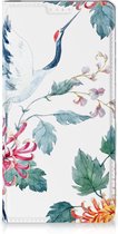 Wallet Bookcase Geschikt voor Samsung Galaxy S23 Plus Telefoonhoesje Bird Flowers