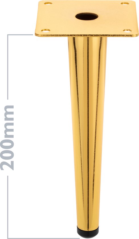 QUARKZMAN 2,4 inch kunststof meubelpoten, set van 4, rond, conisch