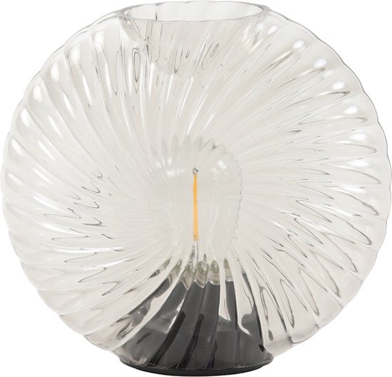 Light & Living lamp Milado zonder snoer glas zandzacht grijs bol