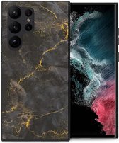 iMoshion Hoesje Geschikt voor Samsung Galaxy S23 Ultra Hoesje Siliconen - iMoshion Design hoesje - Zwart / Black Marble