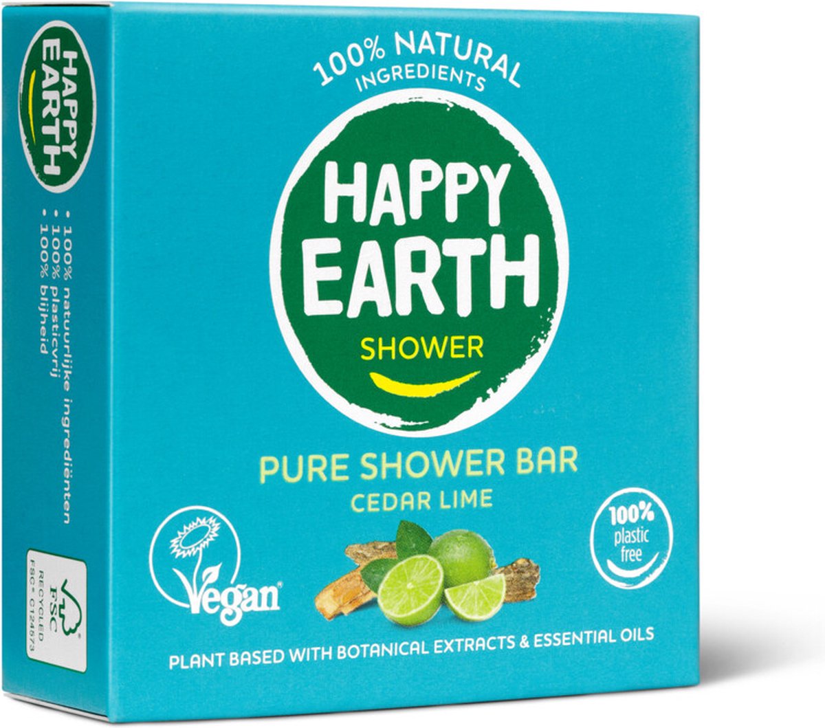 Goedkoopste Happy Earth 100 Natuurlijke Shower Bar Cedar Lime 90 gr