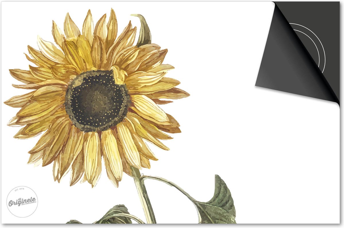 Inductie beschermer 65x52 - afdekplaat inductie mat - Dietrix Kookplaat beschermer - Exclusief - Botanical - Zonnebloem