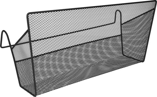 QUVIO de lit - Table de chevet pour téléphone & livres - 2ème table de chevet - Ranger - Mallette de rangement - Métal - Zwart - 15,5 x 39 x 19 cm