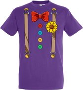 T-shirt Bretels Kostuum | Carnaval | Carnavalskleding Dames Heren | Paars | maat L