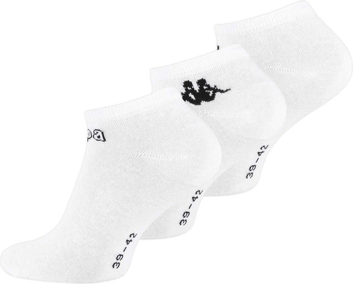 Kappa Enkelsokken Sneakersokken Korte sokken 3 Pack Wit