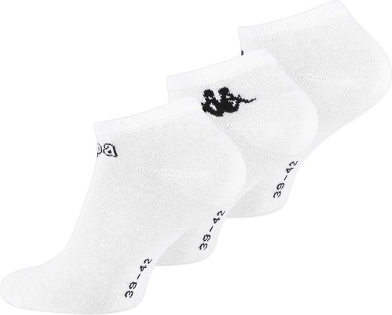 Kappa - Enkelsokken - Sneakersokken - Korte sokken - 3 Pack - Wit - Maat 39-42