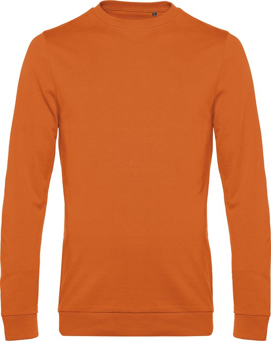 Sweater 'French Terry' B&C Collectie maat L Pure Orange/Oranje