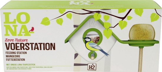 Station d'alimentation LONA - avec bâton trapèze, pour beurre de cacahuète LONA - lieu d'alimentation pour oiseaux