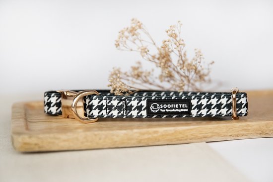 Puppia Madison Halsband, Größe M, Gold – Aus Artleder, Mit Swarovski Strass-Buchstaben Personalisierbar