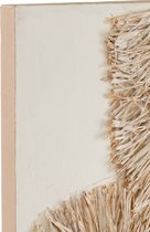 J-Line décoration murale Ibiza - toile/peinture - crème/blanc - 2 pièces