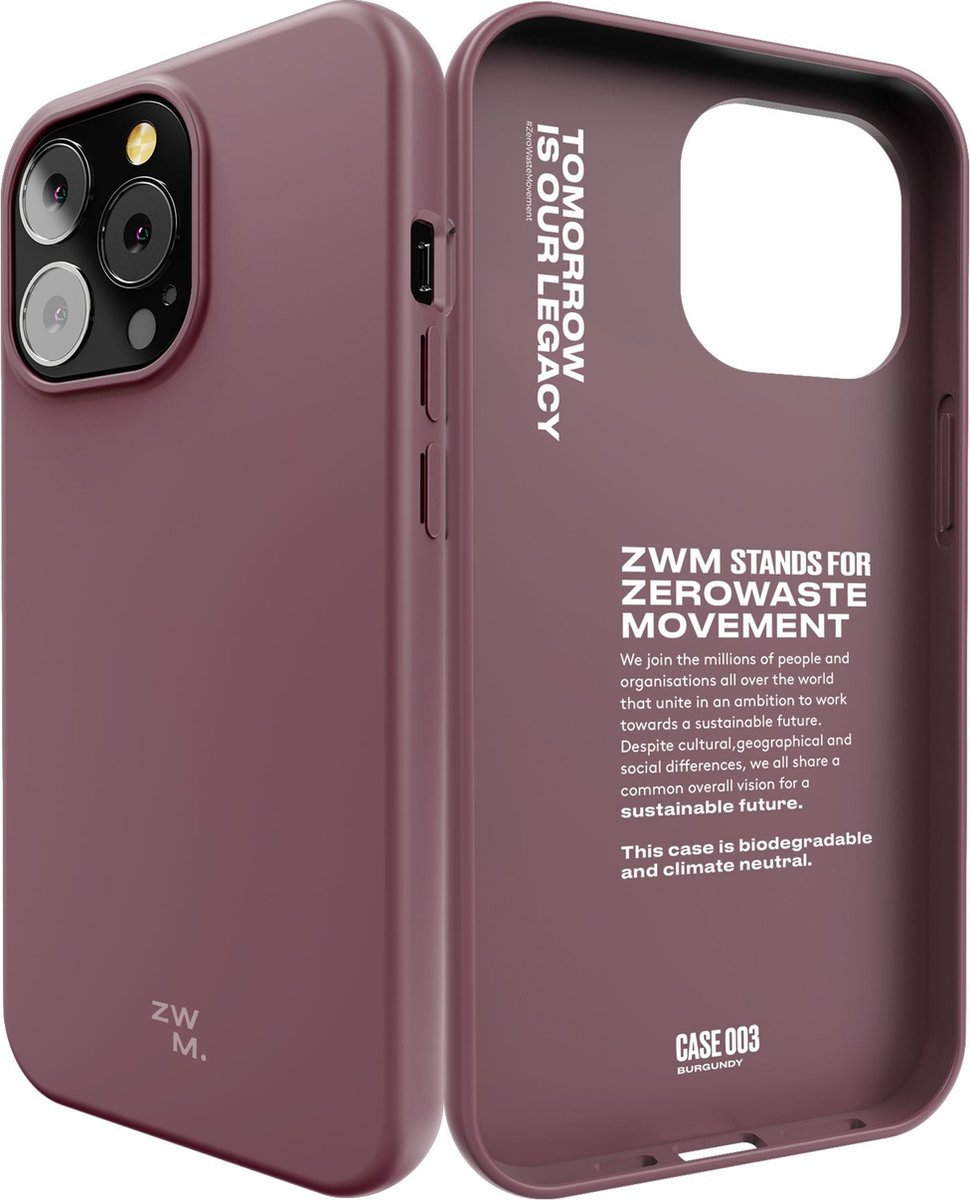 Phonecase iPhone 13 Pro Max, Compostable Phonecase - ZWM BURGUNDY DESIGN