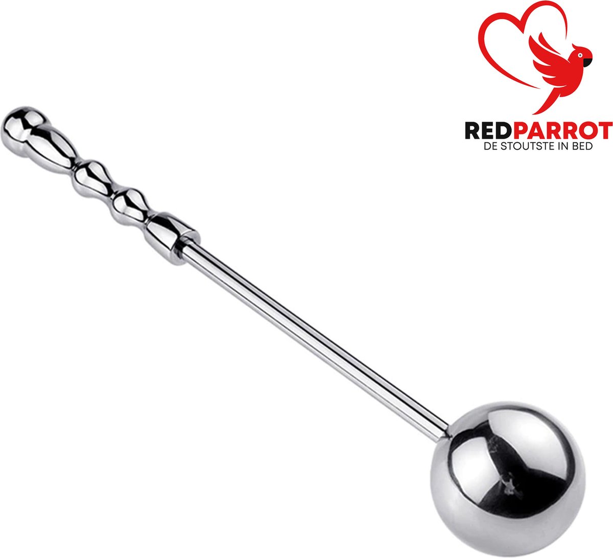 Goedkoopste Anale RVS bal met ribbels | 2 in 1 | Anale kraal | Luxe uitvoering | BDSM | 2 zijdes | Anaal | Zweep | Stok | SM | Clitoris Kietelaar