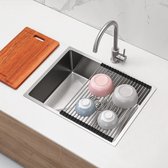 Égouttoir à vaisselle enroulable - Design scandinave - Égouttoir à vaisselle de Cuisine pliable en acier inoxydable résistant à la chaleur - Convient au lave-vaisselle - Dessous de plat solide de 18 barres - Matériau de qualité alimentaire