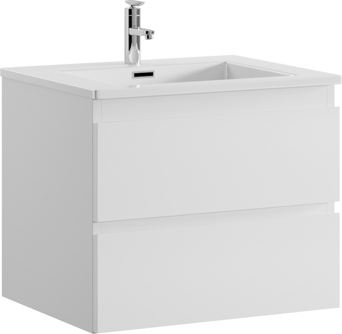 Badkamermeubel Angela 60cm hoogglans wit - compleet badmeubel met wastafel