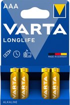 Varta Longlife Extra AAA Batterij - Alkaline - 4 stuks