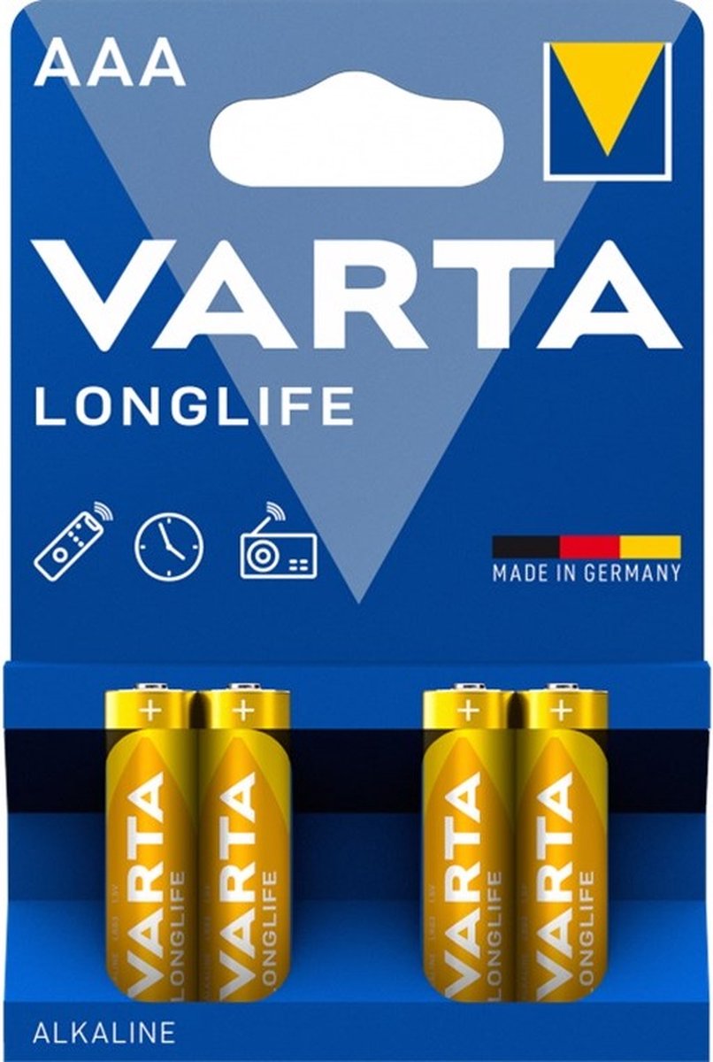 Piles LR03 VARTA LONGLIFE POWER AAA 6+2 offertes 1.5V Alcaline