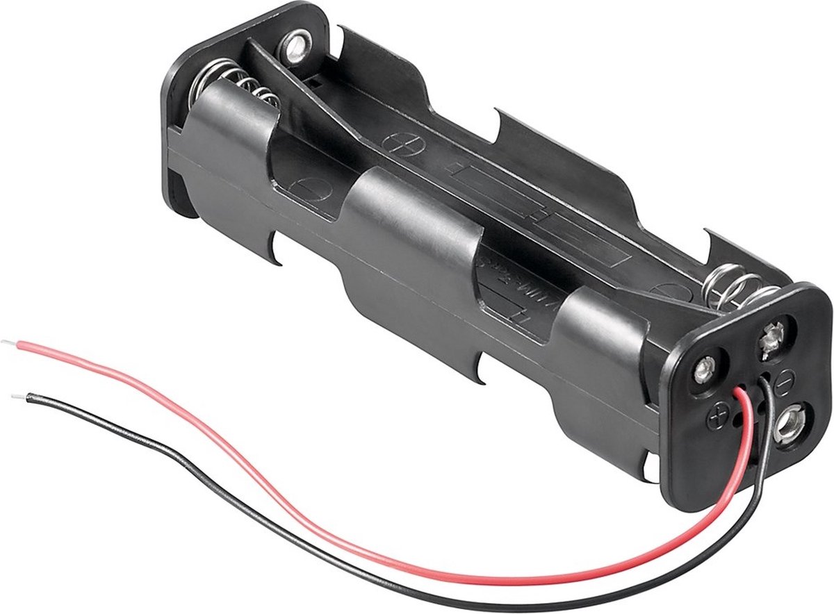 Batterijhouder voor 8 AA-batterijen - kabel met open einde - versie 2
