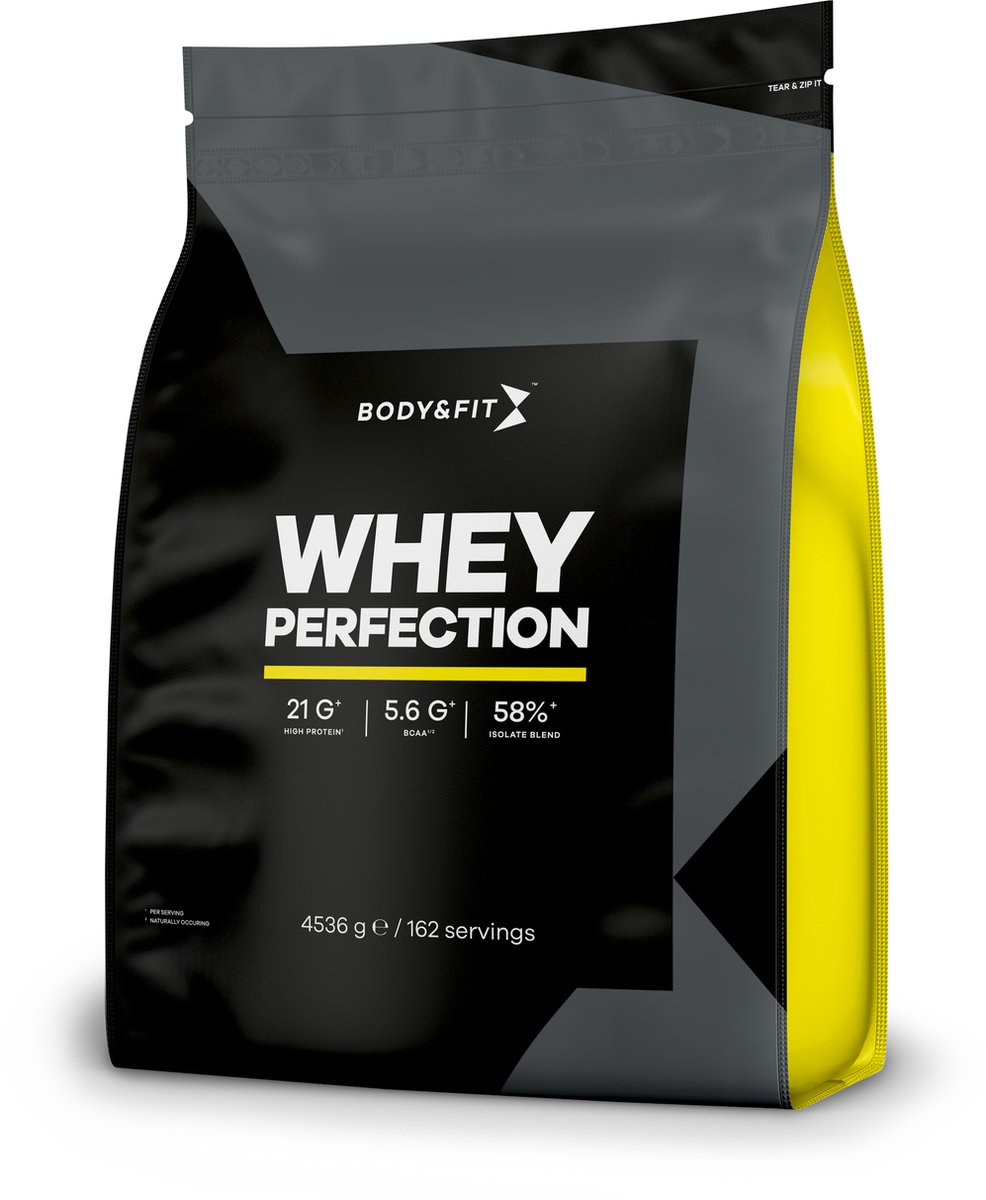 Body & Fit Whey Perfection - Proteine Poeder / Whey Protein - Eiwitshake - 4540 gram (162 shakes) - Vanilla Almond Milkshake
