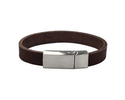Smalle as armband donkerbruin 17 cm