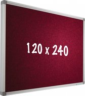 Prikbord Camira stof PRO - Aluminium frame - Eenvoudige montage - Punaises - Rood - Prikborden - 120x240cm