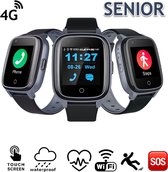 GPS Horloge Senior Health - persoonlijk alarm - alarm horloge ouderen - valdetectie - SOS alarm - Live tracking - medicatie herinnering - (video)bellen - hartslag & bloeddruk - SpO2 - alzheimer - dementie - geen abonnement